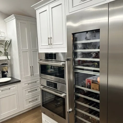 built-in refrigerator repair in a kitchen